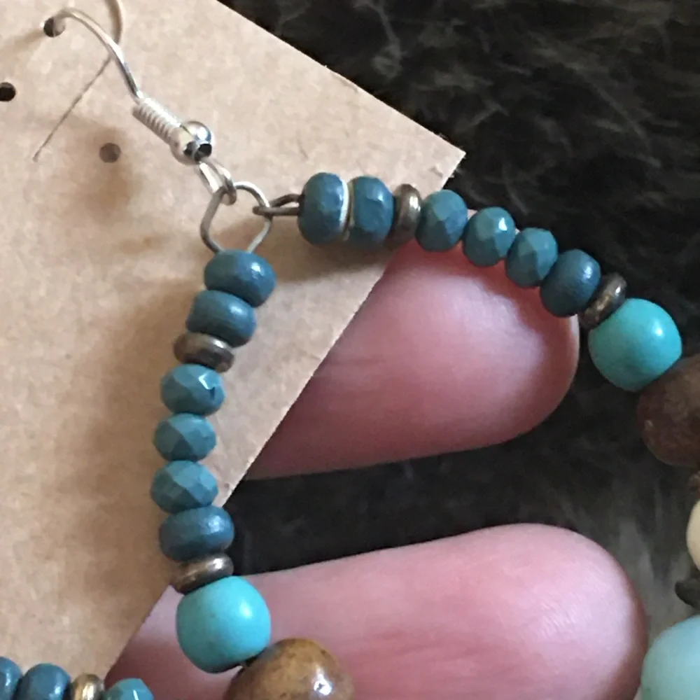 Handmade boho chic salvaged repurposed earrings